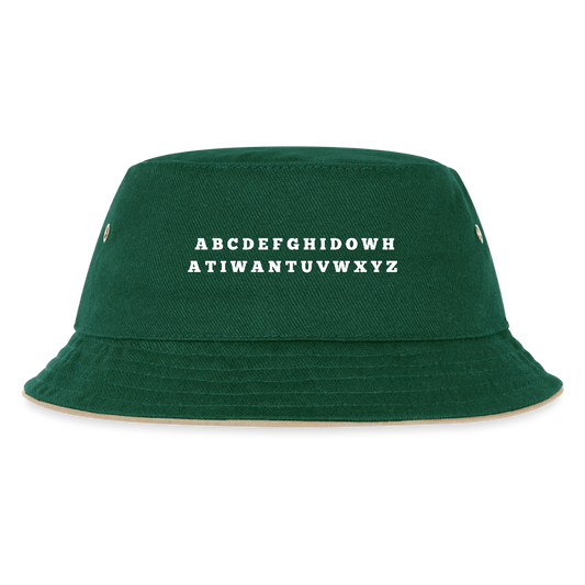 Wonky ABC | Bucket hat - dark green/beige