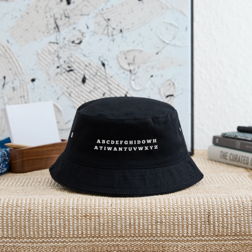 Wonky ABC | Bucket hat - black