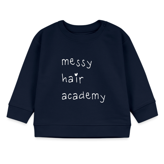 Organic baby sweatshirt with print navy - navy