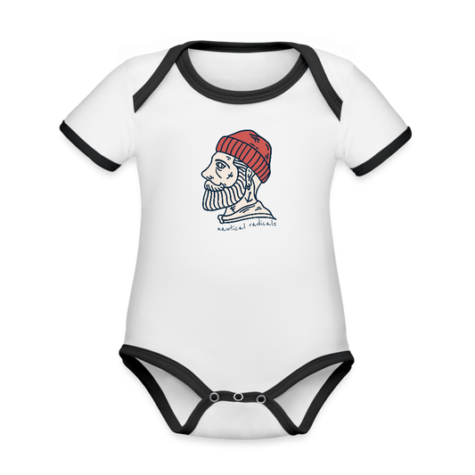 Nautical radicals Organic Baby Contrasting Bodysuit - white/black